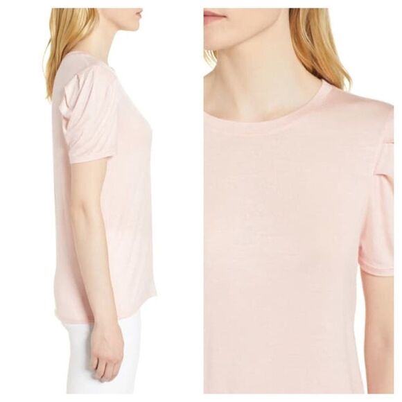 Chelsea28 Pink Shoulder Pleat Tee Size Sm - Picture 2 of 12